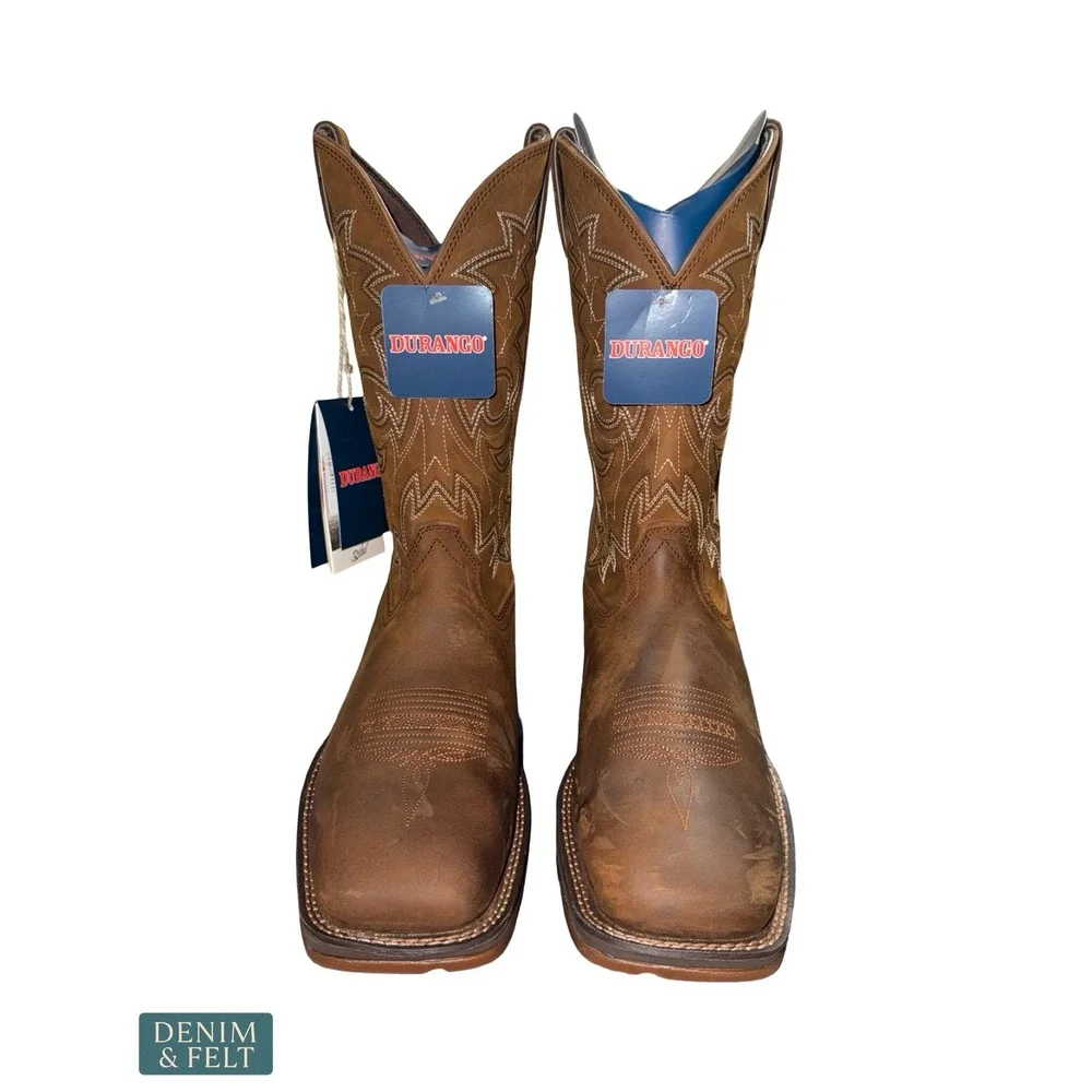 NEW Durango Rebel Brown Square Toe Steel Toe Western Work Boots‎ Size 12D